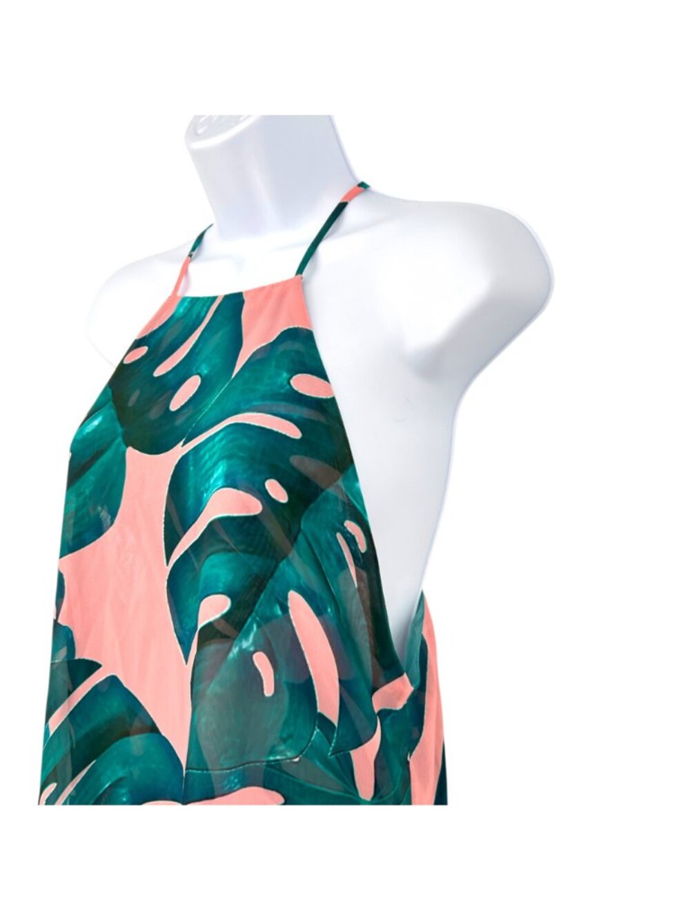 Show Me Your Mumu Byron Dress Palms Away Pink Green Tropical Mini Dress Size XS - Picture 8 of 10